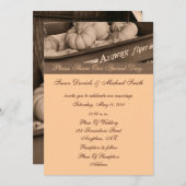 セピアカボチャインワゴン秋の結婚式招待状 招待状 (正面/裏面)