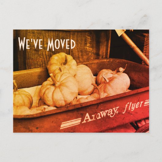 セピアカボチャ新しい住所はがき 案内ポストカード (正面)