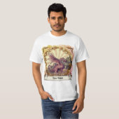 セピアカラーの城のドラゴンTシャツ Tシャツ (正面フル)