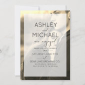 セピアクラフトタイポグラフィフォト婚約招待状 招待状 (正面)