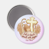 セピアクリスチャン祈りの言葉ハンド マグネット (正面/裏面)