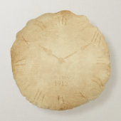 セピアクロック顔スチームパンク ラウンドクッション (裏面)