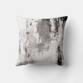 セピアグレーブラック&ホワイト抽象芸術デコールピロー クッション (裏面)