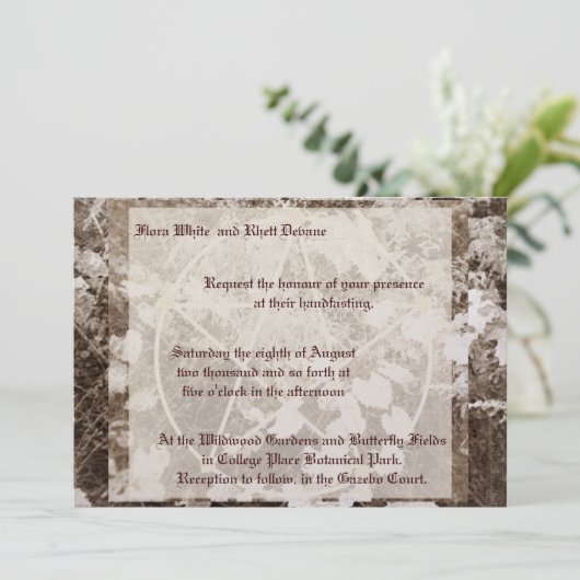 セピアグレープ結婚バイン/手食い星形五角形スイート 招待状 (スタンド正面)