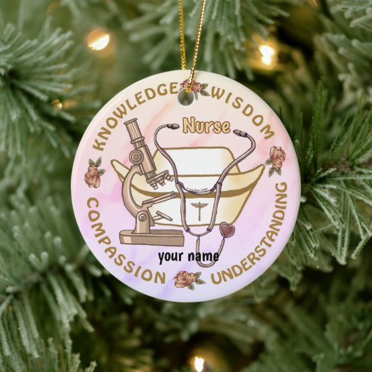 セピアコラージュカスタムナースオーナメント セラミックオーナメント (ツリー)
