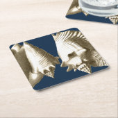 セピアコンチシーシェル スクエアペーパーコースター (アングル)