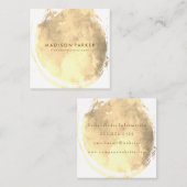 セピアコンテンポラリーウォーター色ブラシ スクエア名刺 (正面/裏面)