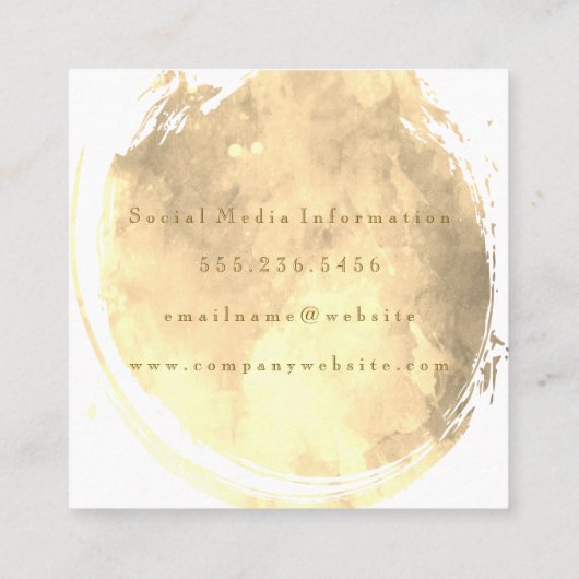 セピアコンテンポラリーウォーター色ブラシ スクエア名刺 (裏面)