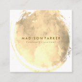 セピアコンテンポラリーウォーター色ブラシ スクエア名刺 (正面)