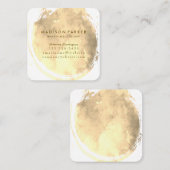 セピアコンテンポラリーウォーター色ブラシ スクエア名刺 (正面/裏面)