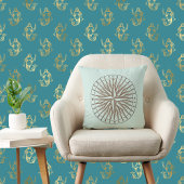 セピアコンパスバラオンライトヴィンテージグリーン クッション