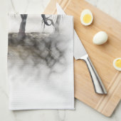 セピアゴシックガールヴィネット キッチンタオル (四つ折り)