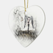 セピアゴシックガールヴィネット セラミックオーナメント (左)