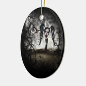 セピアゴシックガールヴィネット セラミックオーナメント (左)