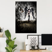 セピアゴシックガールヴィネット ポスター (ホームオフィス)