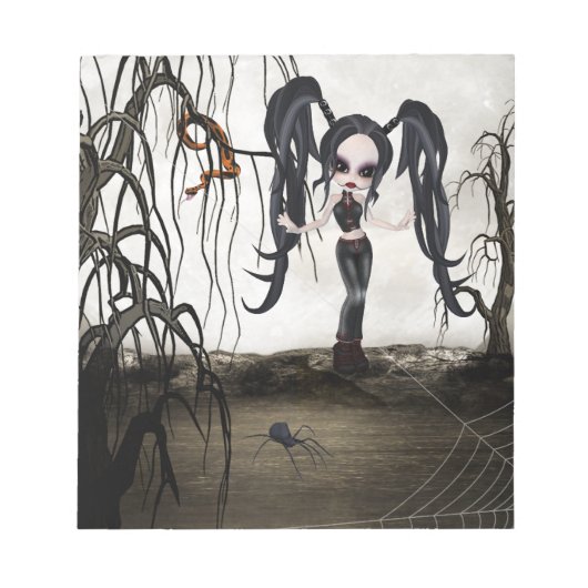 セピアゴシックガール ノートパッド (正面)