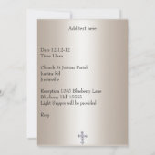 セピアシルバーフォトフレームジュエルクロス《キリスト教》洗礼式や命名式 招待状 (裏面)