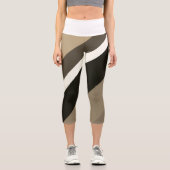 セピアスタイリッシュモノクロ対角バンド カプリレギンス (正面)