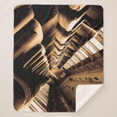 セピアスチームトレインインテリア シェルパブランケット (正面)