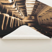 セピアスチームトレインインテリア シェルパブランケット (3/4)