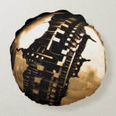 セピアステームパンク ラウンドクッション (裏面)