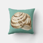 セピアストライプのシェルオンティール(緑がかった色) クッション (裏面)