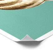 セピアストライプのシェルオンティール(緑がかった色) ポスター (角)