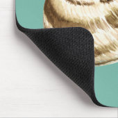 セピアストライプのシェルオンティール(緑がかった色) マウスパッド (コーナー)