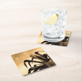 セピアスペインのアロエ植物写真 スクエアペーパーコースター (インサイチュ)