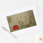 セピアスポットカラーレッドローズブ結婚ドのワイン2 長方形シール (封筒)