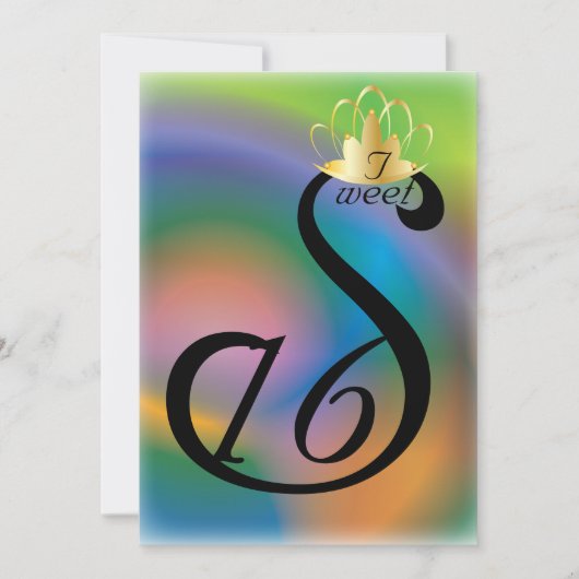 セピアスワンSweet sixteen冠カスタマイズ式- 招待状 (正面)