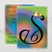 セピアスワンSweet sixteen冠カスタマイズ式- 招待状 (正面/裏面)