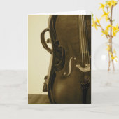 セピアチェロのグリーティングカード カード (黄色い花)