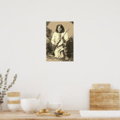 セピアチーフジェロニモポップ・アートのアート ポスター (キッチン)