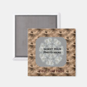 セピアデイジー花フォトマグネット マグネット (正面/裏面)