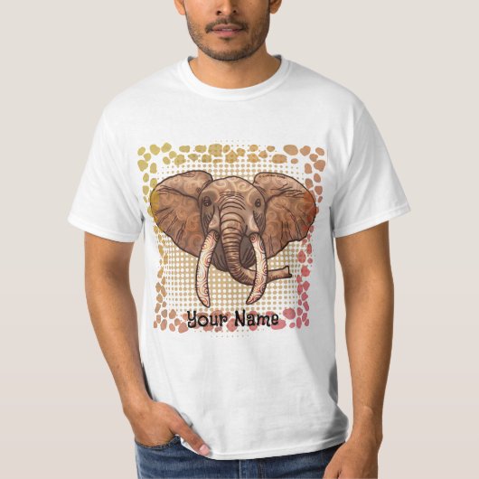 セピアトライバルエレファントTシャツ Tシャツ (正面)