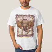 セピアトライバルゾウTシャツ Tシャツ (正面)