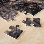 セピアトーンの不気味なホラーのスケルトン ジグソーパズル (側面)