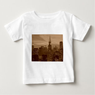 セピアトーンニューヨークシティ ベビーTシャツ