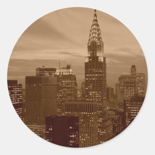 セピアトーンニューヨークシティ ラウンドシール (正面)