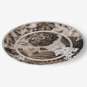 セピアトーンブラウンフローラトワールNo.1 ペーパープレート (アングル)