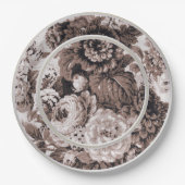 セピアトーンブラウンフローラトワールNo.1 ペーパープレート (正面)