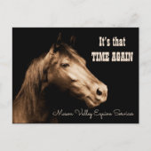 セピアトーンホースアポイントメントリマインダー ポストカード (正面)