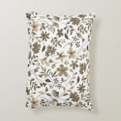 セピアトーンヴィンテージフローラプリント アクセントクッション (裏面(縦))