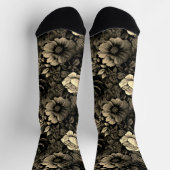 セピアトーンヴィンテージフローラプリント ソックス (上部)