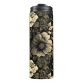 セピアトーンヴィンテージフローラプリント タンブラー (正面)