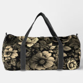 セピアトーンヴィンテージフローラプリント ダッフルバッグ (正面)