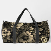 セピアトーンヴィンテージフローラプリント ダッフルバッグ (裏面)