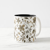 セピアトーンヴィンテージフローラプリント ツートーンマグカップ (正面右)