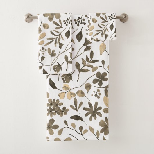 セピアトーンヴィンテージフローラプリント バスタオルセット (インサイチュ)
